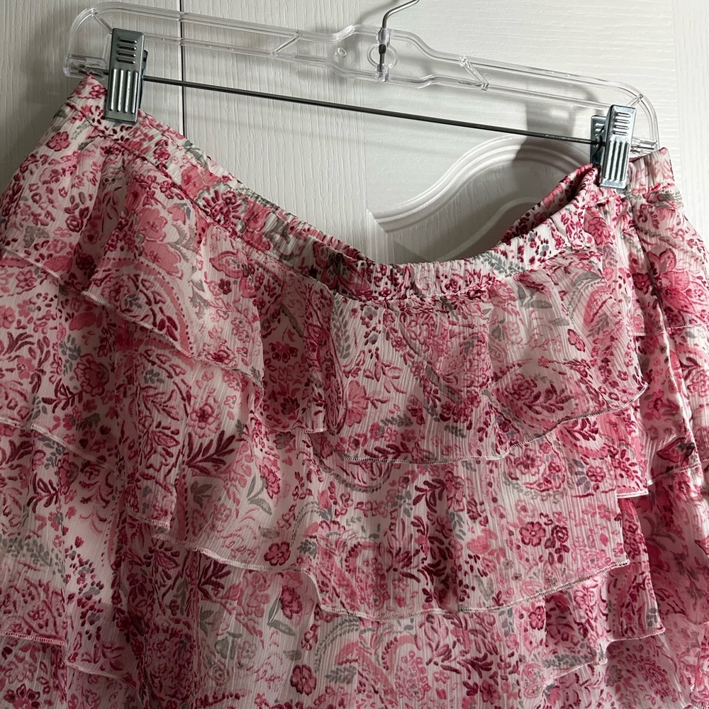 Hollister Pink Floral A-Line Skirt